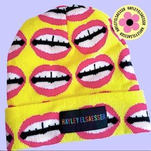 Hayley Elsaesser Mouthy Print Knit Beanie